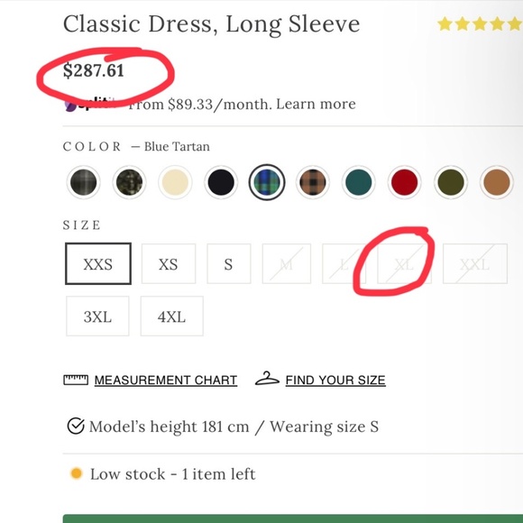 SON DE FLOR Classic Tartan Plaid 100% Linen Dress XL - Picture 3 of 6